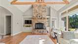 Living Room and Fireplace Featuring Eldorado Stone Roughcut® in Autumn Leaf®