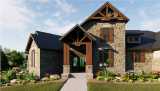 Covered Front Entry with Stone and Craftsman Design